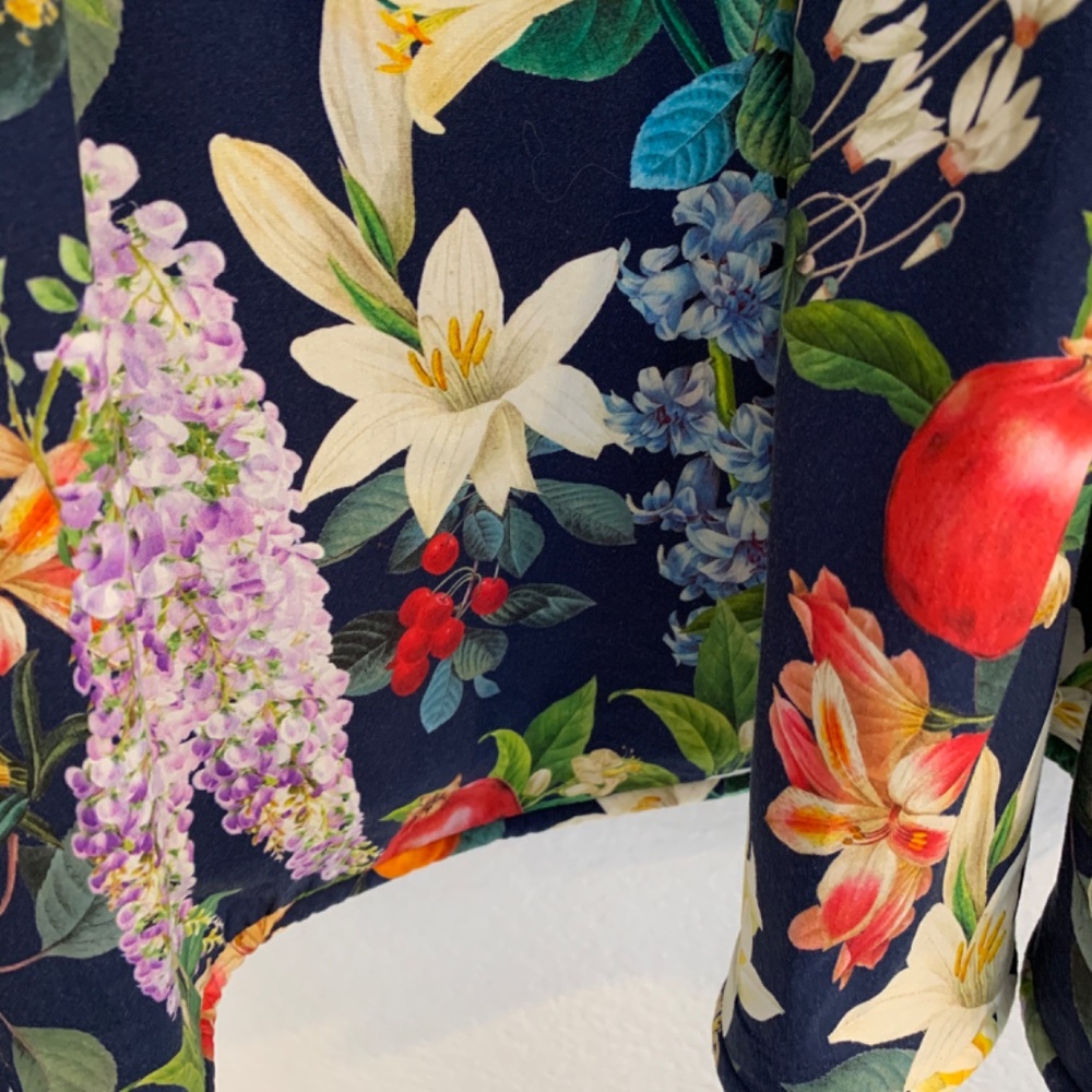 Sachin & Babi Fruit Floral Print Mini Dress Size 10 Blue Brunch Garden Party - Picture 7 of 16